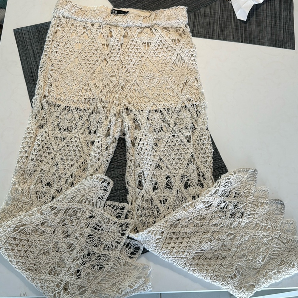 Zara crocheted pants cotton
